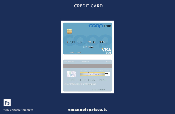 modello di carta di debito visto Estonia Coop Pank in stile verificato
